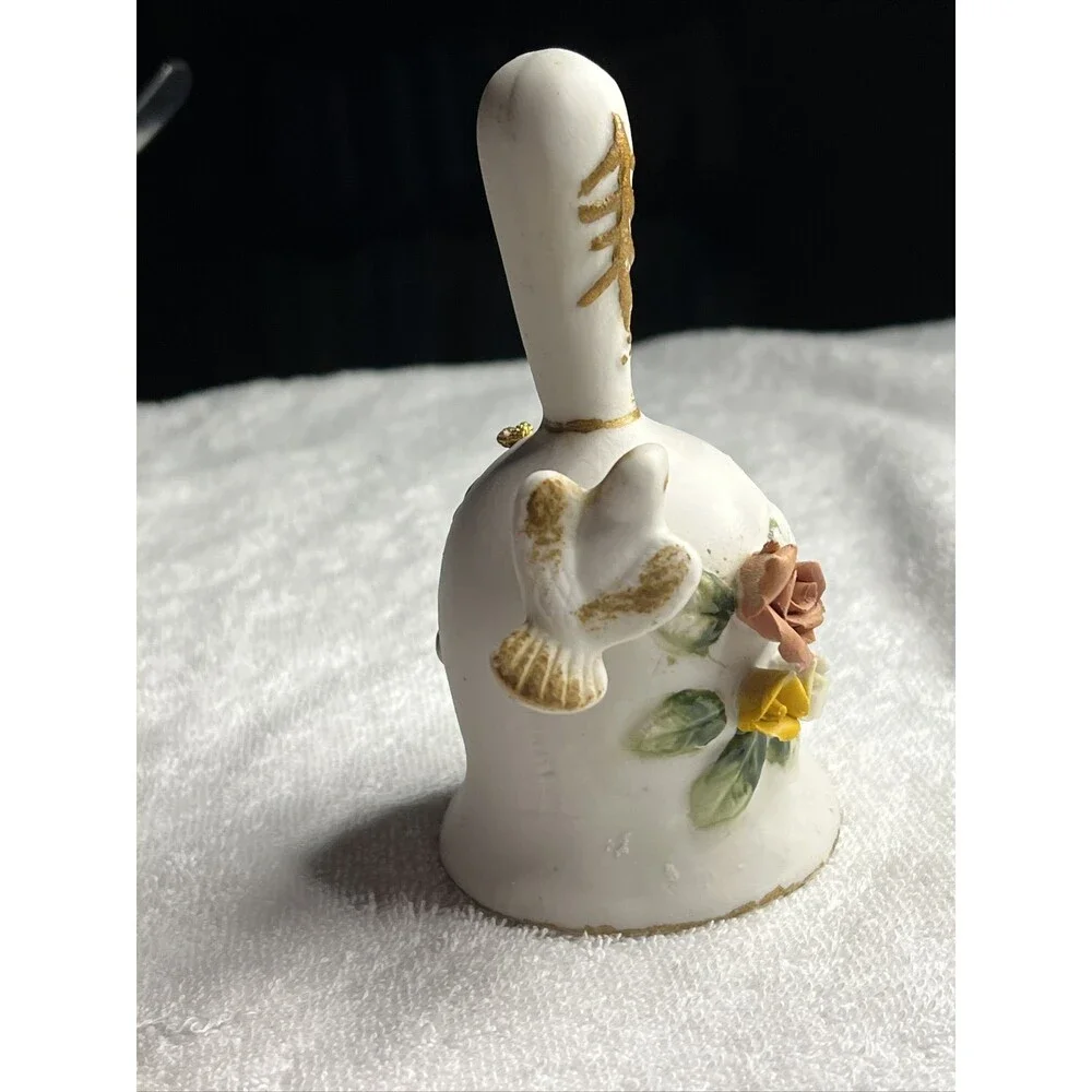 Ceramic Bell Bird Figurine Used 1980s